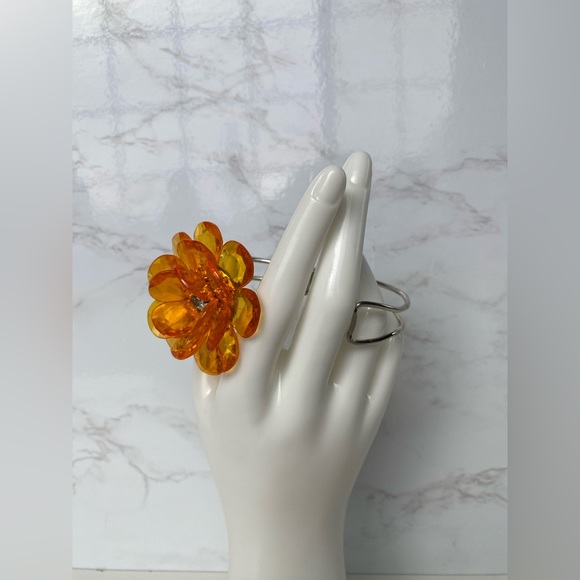 Orange Flower Bracelet Cuff - Picture 3 of 4